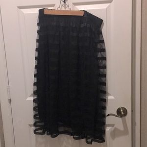 Striped Mesh Skirt
